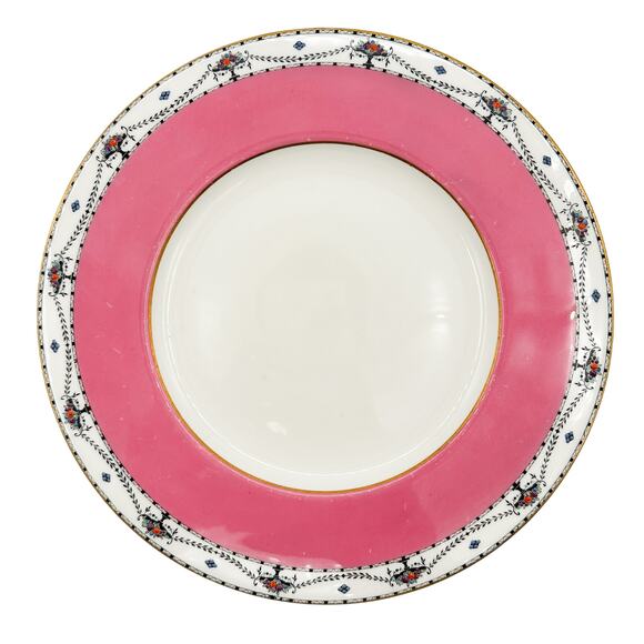 Antique Royal Worcester Plate Art Deco Hand Painted Enamel and Gilding Pink - Picture 1 of 13